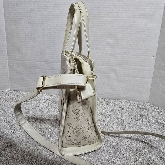 Loungefly White Harry Potter Satchel Crossbody with Floral Embroidery - Picture 5 of 11